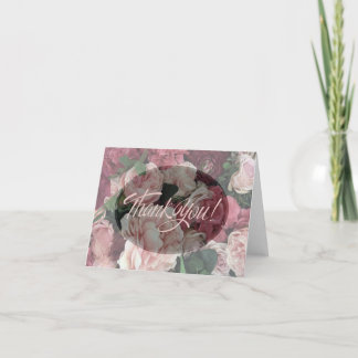 Vintage Minimal Floral Bloom Thank you card