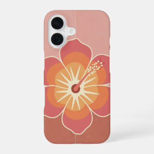 Vintage Minimal Hibiscus iPhone 16 Case