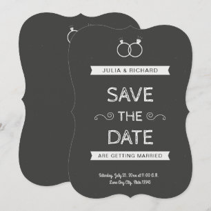 Vintage Minimalist Black Save The Date