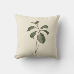 Vintage Minimalist Botanical Leaf Cream Throw Pill Pillow