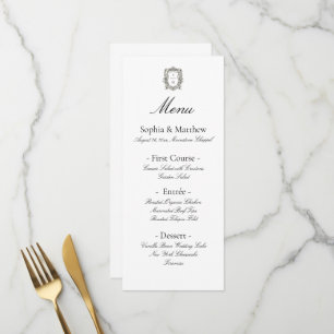Vintage Minimalist Elegant Script Wedding Menu