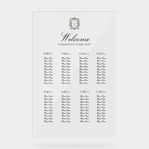 Vintage Minimalist Elegant Wedding Seating Chart
