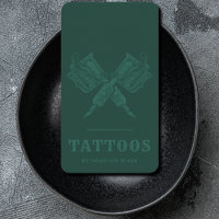 Vintage Minimalist Green Monochrome Tattoo Artist
