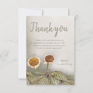 Vintage Minimalist Neutral Floral Thank You Card
