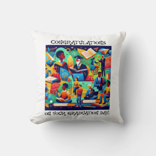 Vintage Minimalist Retro Graduation Design - Throw Pillow