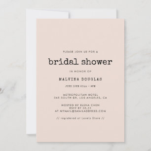 Vintage minimalist typewriter Bridal shower Invitation