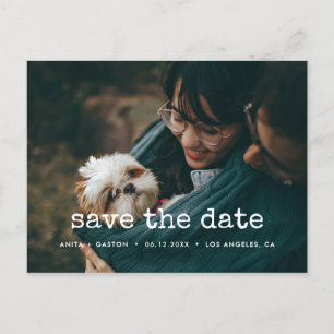 Vintage minimalist typewriter Save the date photo Announcement Postcard