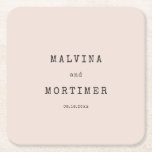 Vintage minimalist typewriter wedding square paper coaster<br><div class="desc">A minimalist and vintage design for your wedding stationery: choose this retro yet modern wedding suite,  with a typewriter font. Fully customizable,  for the lovers of simplicity.</div>