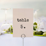 Vintage minimalist typewriter wedding table number<br><div class="desc">A minimalist and vintage design for your wedding stationery: choose this retro yet modern wedding suite,  with a typewriter font. Fully customizable,  for the lovers of simplicity.</div>
