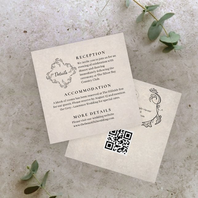 Vintage Minimalist Wedding Enclosure Card (Creator Uploaded)