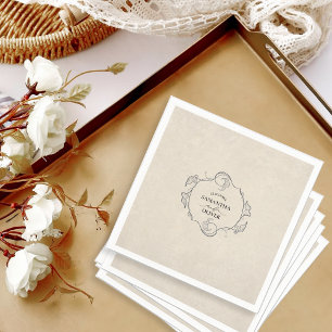Vintage Minimalist Wedding Napkin