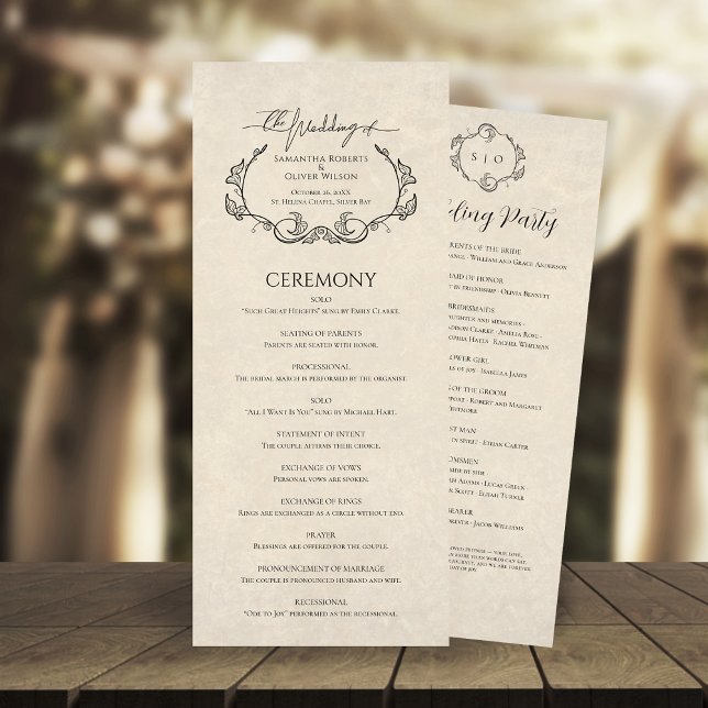 Vintage  Minimalist Wedding Program (Creator Uploaded)