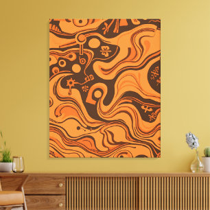 Vintage Minimalistic Psychedelic Pattern Canvas Print