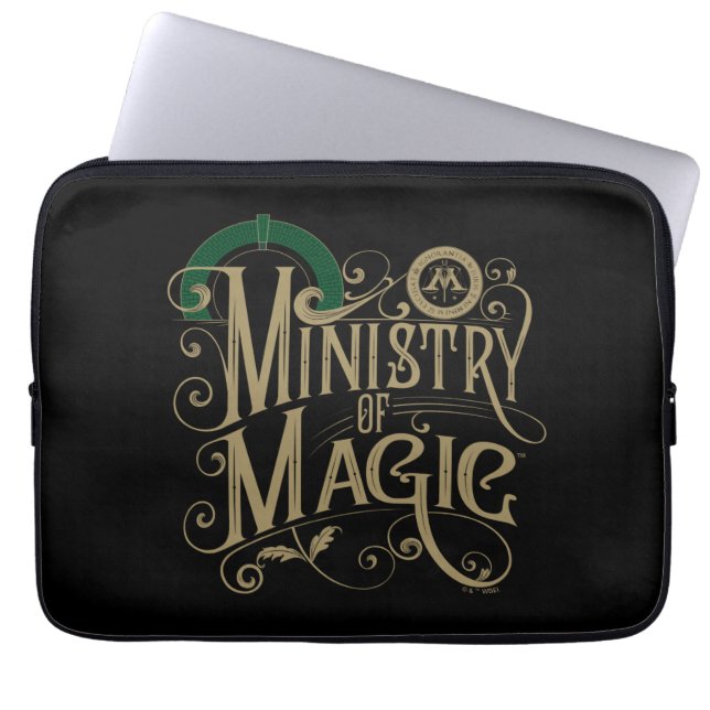 Vintage MINISTRY OF MAGIC™ Graphic Laptop Sleeve (Front)