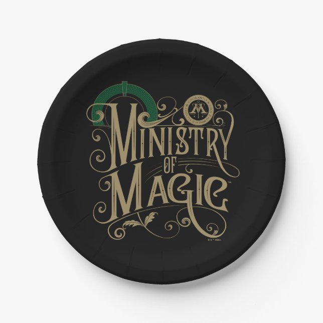 Vintage MINISTRY OF MAGIC™ Graphic Paper Plate (Front)