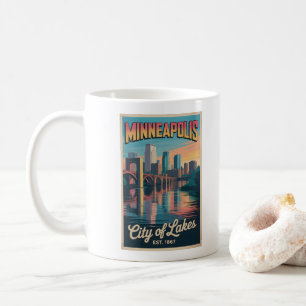 Vintage Minneapolis Minnesota Retro Travel Poster  Coffee Mug