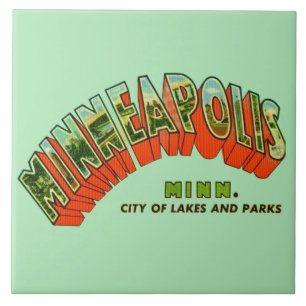 Vintage Minneapolis Postcard Tile