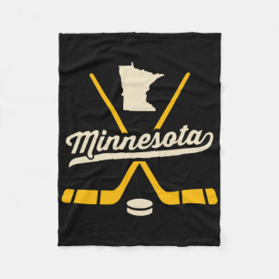 Vintage Minnesota Ice Hockey Sticks Sports Team Fa Fleece Blanket