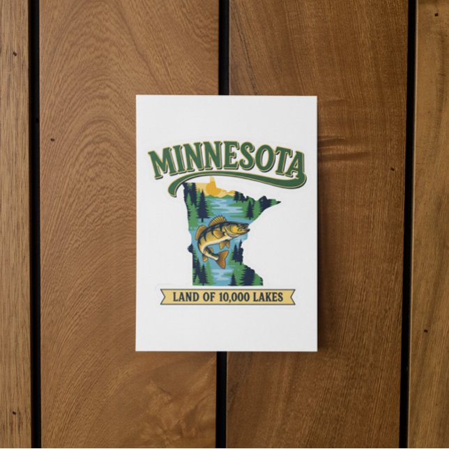 Vintage Minnesota Land of 10000 Lakes Map Postcard (Vintage Minnesota Land of 10000 Lakes Map Postcard)