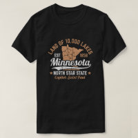 Vintage Minnesota Land of 10,000 Lakes Map Design