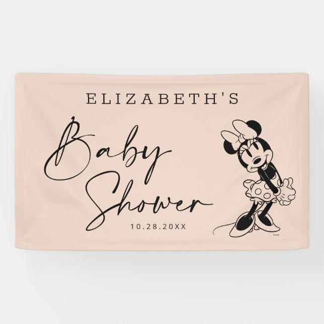 Vintage Minnie Mouse Baby Shower Banner (Horizontal)
