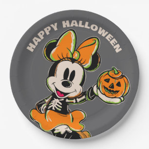 Vintage Minnie Mouse Skeleton Costume Paper Plate