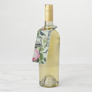 Vintage Mint French Pink Rose Paris Party Bottle Tag