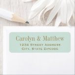Vintage Mint Green Wedding Return Address<br><div class="desc">This vintage return address label features elegant antique gold serif typography on a soft mint green background. Perfect for spring weddings,  garden bridal showers,  and fresh seasonal celebrations. The names and address fields are easy to personalize. A charming finishing touch for mint wedding invitations and thank you cards.</div>