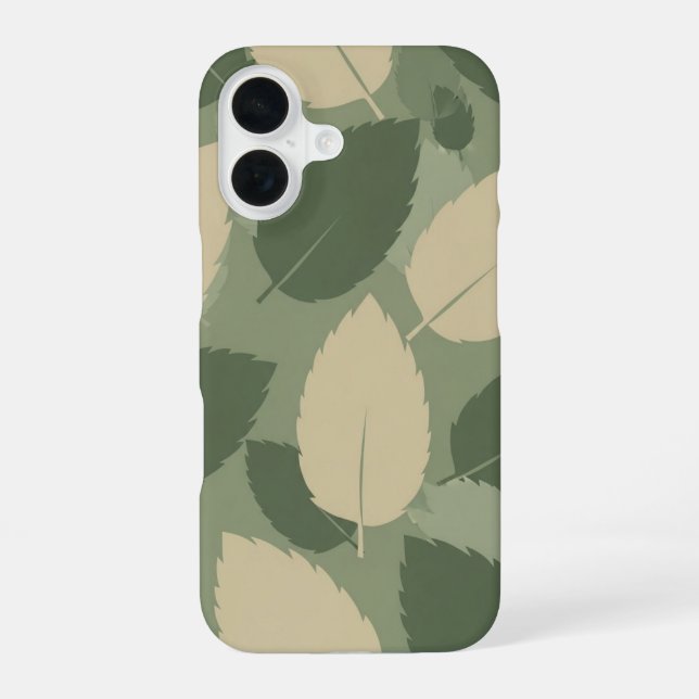 Vintage Mint Leaf Pattern iPhone 16 Case (Back)