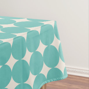 Vintage Mint Teal Green Geometric Dots Pattern Tablecloth