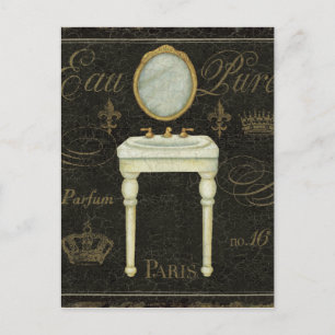 Vintage Mirror and Sink Postcard