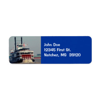 Vintage Mississippi Riverboat Return Address Label