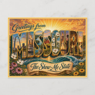 Vintage Missouri Greeting From Postcard