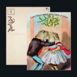 Vintage Mistletoe Frogs Christmas Postcard<br><div class="desc">Vintage mistletoe frogs Christmas postcard. High quality,  restored vintage image.</div>