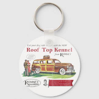 Vintage Mitt Romney Dog Retro Ad Keychain