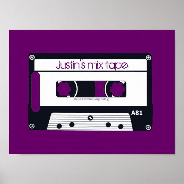 VINTAGE "MIX TAPE" PERSONALIZABLE POP ART POSTER (Front)