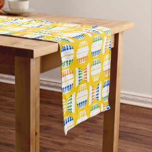 Vintage Mixing Bowls with Polka Dots Patterned Medium Table Runner