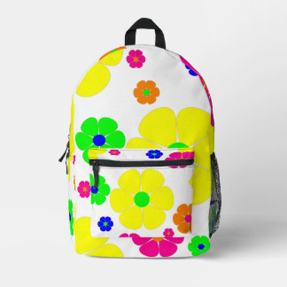 vintage mod floral printed backpack