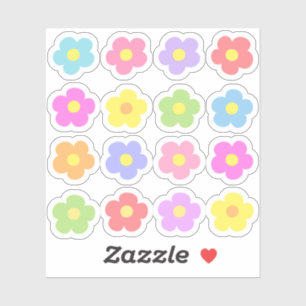 Vintage Mod Groovy Pastel Flowers Decorative Bujo 