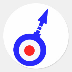 Vintage Mod target with Degree Arrow Classic Round Sticker