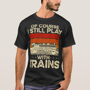 Vintage Model Train Railroad Engineer Hobbyist 7 T-Shirt