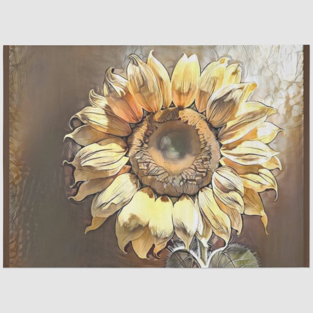 Vintage Modern Art Sunflower Collection Tissue Paper (Front)