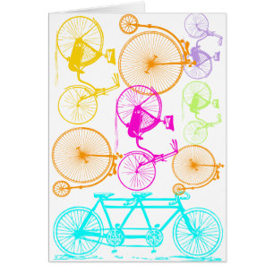 Vintage Modern Bicycle Bright Colour Neon Pattern