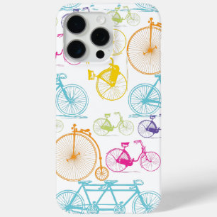 Vintage Modern Bicycle Bright Colour Neon Pattern iPhone 15 Pro Max Case