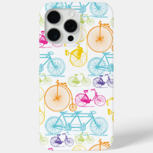 Vintage Modern Bicycle Bright Colour Neon Pattern iPhone 15 Pro Max Case