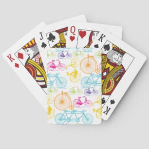 Vintage Modern Bicycle Bright Colour Neon Pattern Playing Cards