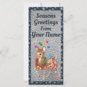 Vintage Modern Deer Christmas Card Flat