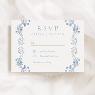 Vintage Modern Elegance Floral Wedding RSVP Card