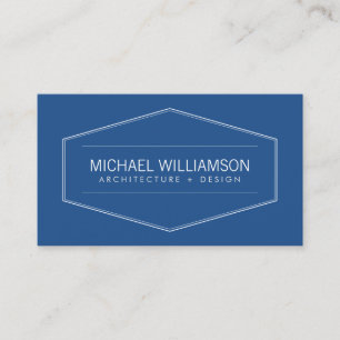 Vintage Modern Emblem Architect, Builder Business Card