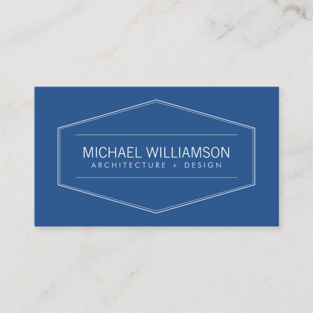 Vintage Modern Emblem Architect, Builder Business Card (Front)